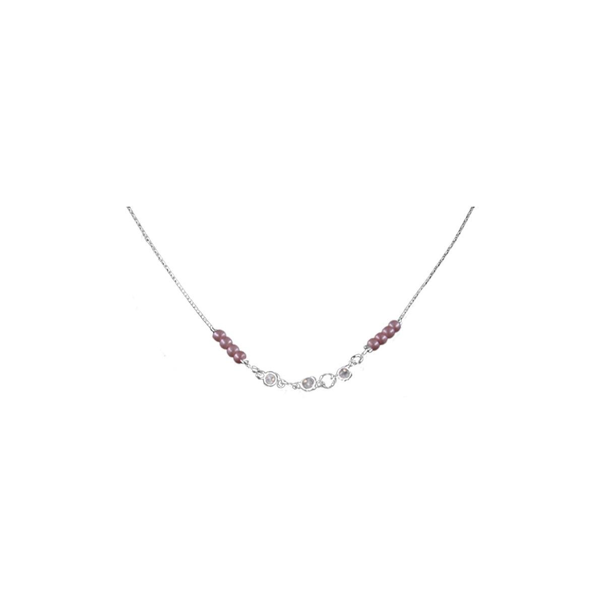Choker L90 com Miçanga e Zircônia Folheado a Prata