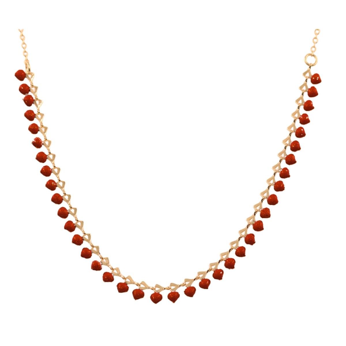 Choker Elo Americano com Pedras de Resina Folheado a Ouro