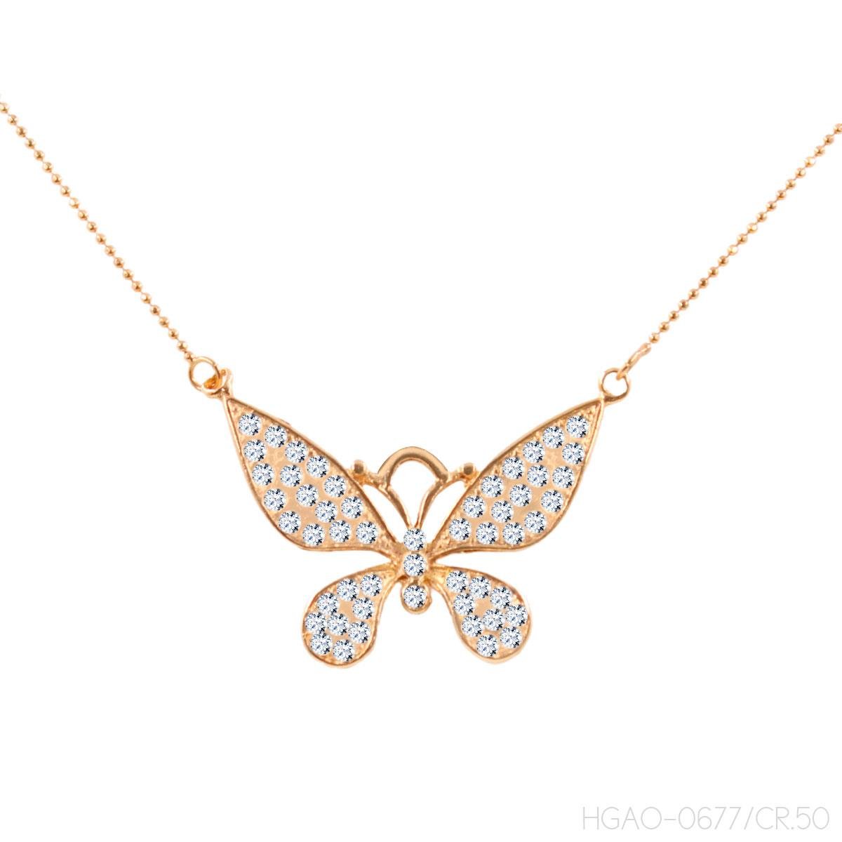 Gargantilha de Borboleta com Strass Folheado a Ouro