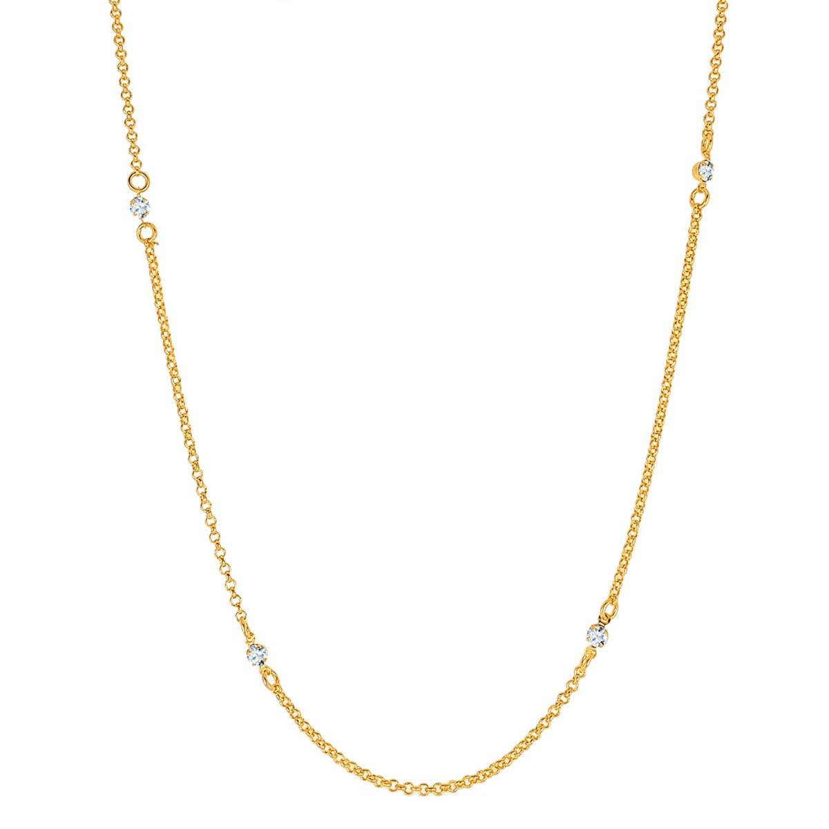 Choker Elo Português com Pontos de Luz Folheado a Ouro