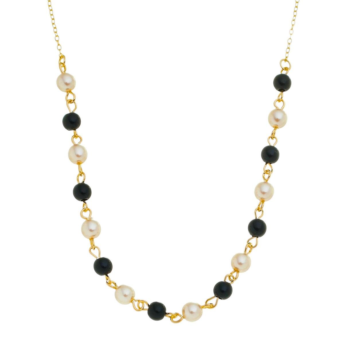 Choker 40cm de Pérolas Folheado a Ouro
