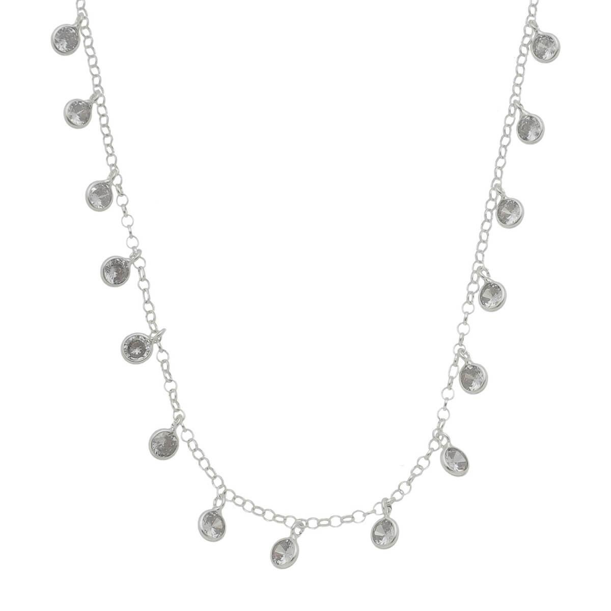 GARGANTILHA DE PRATA 925 COM 15 PONTOS DE LUZ 40CM 6MM