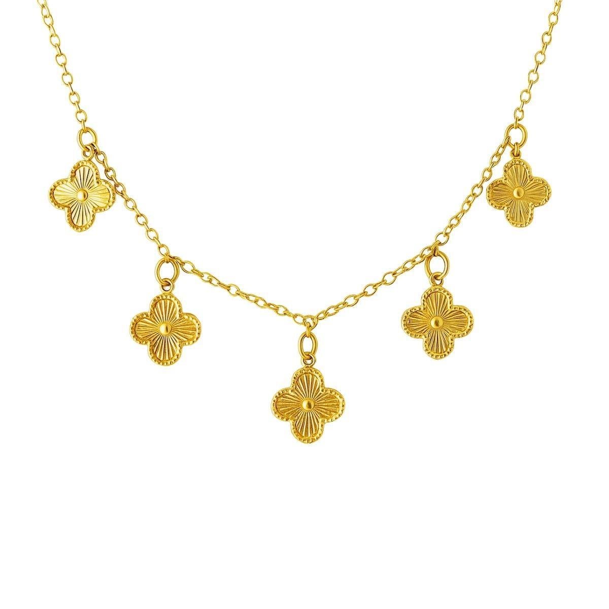 Colar de Trevo 45cm Banhado a Ouro