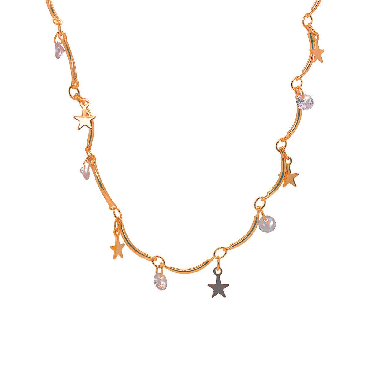 Gargantilha com Estrelas e Pontos de Luz (Sem Banho)