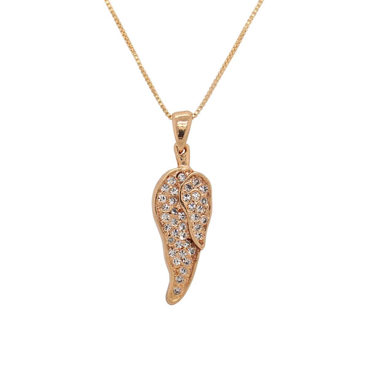 Gargantilha com Pingente de Pimenta com Strass Folheado a Ouro