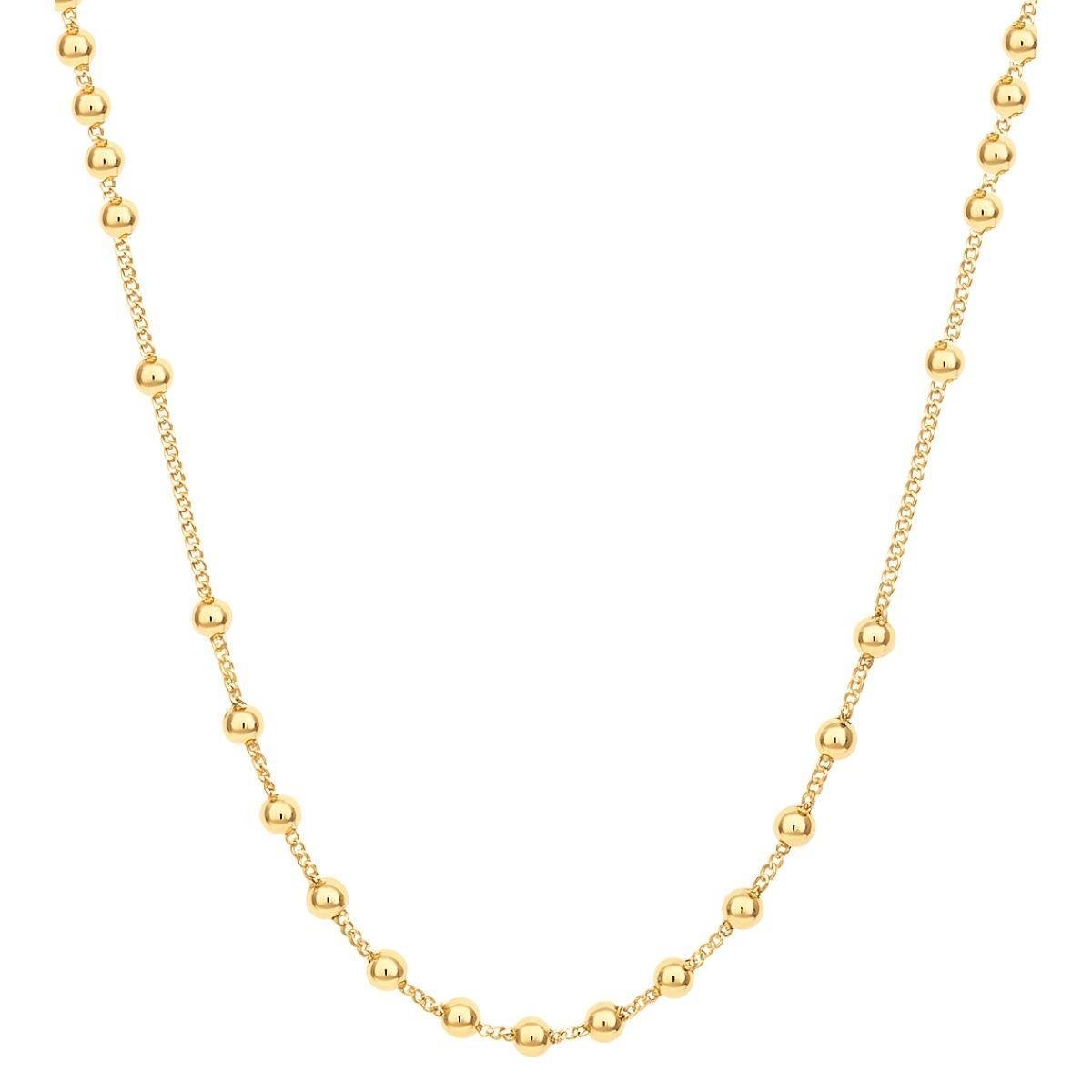 Colar com Bolinhas 45cm Banhado a Ouro