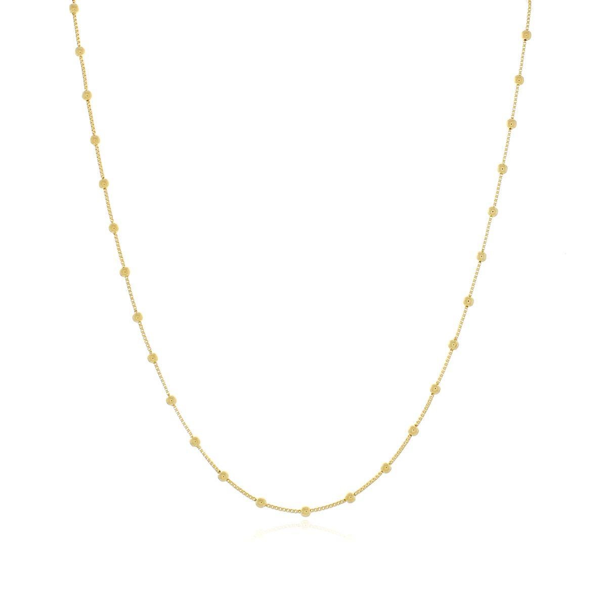 Colar com Bolinhas 40cm Banhado a Ouro