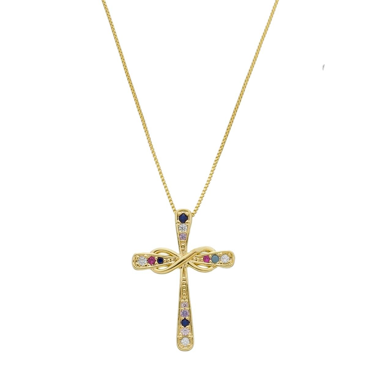 GARGANTILHA VENEZIANA C/ CRUZ DE ZIRCONIAS