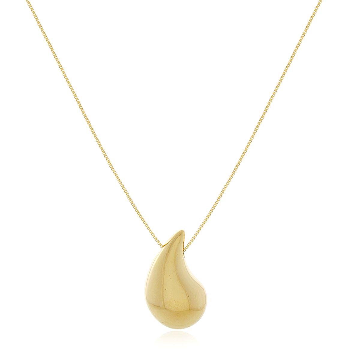 Colar Gota 45cm Banhado a Ouro