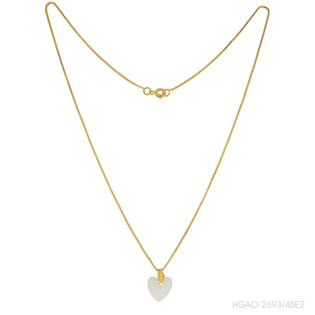 Gargantilha Veneziana 45cm Com Pedra de Coração Folheado a Ouro