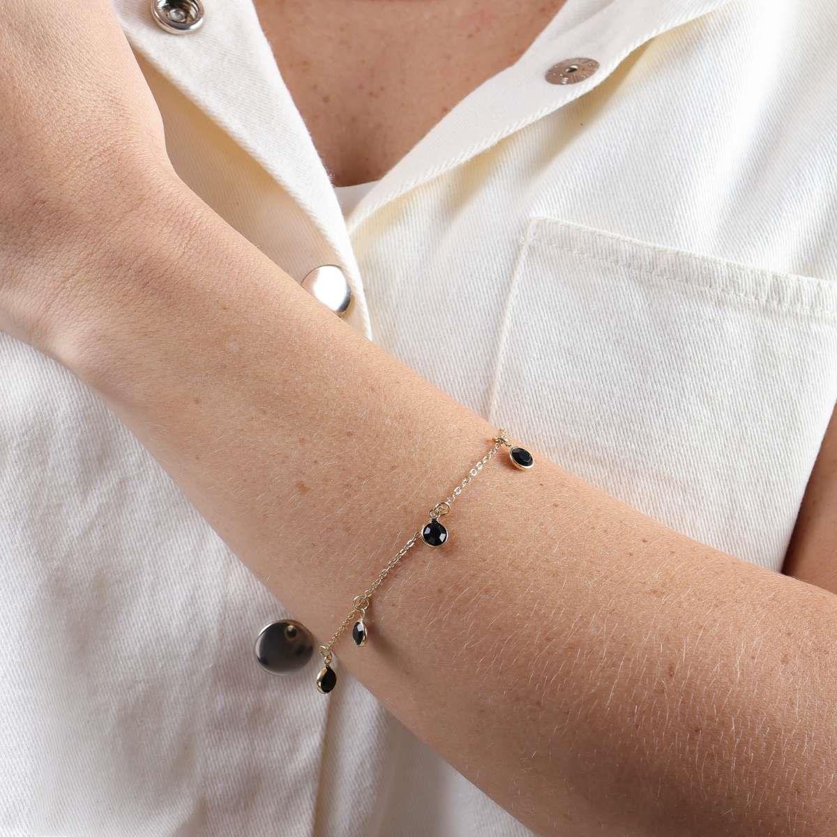 PULSEIRA BANHADA A OURO COM 5 PONTOS DE LUZ 18CM