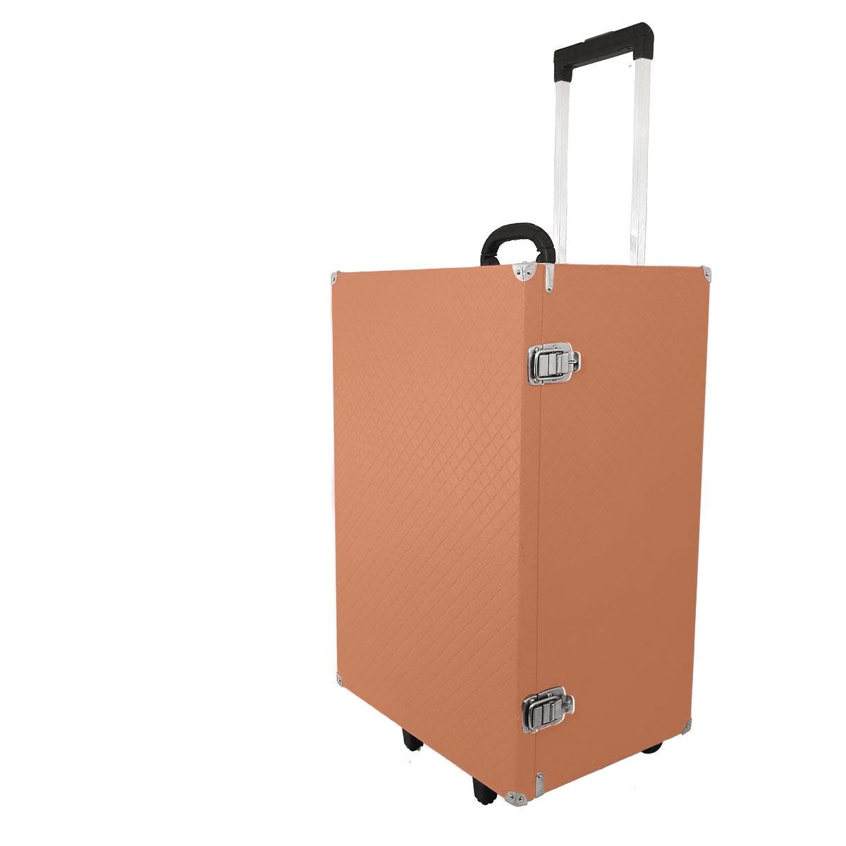 Maleta Carrinho em MDF Dijon Cobre Metalizado Para 15 Bandejas Grande de Corino - Sob Encomenda