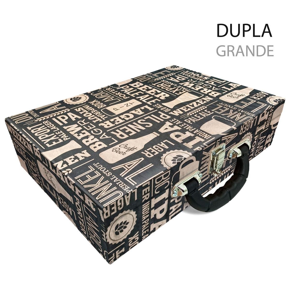 Maleta Dupla Beer Dourado Com Alça Preta e Espelho - Sob Encomenda