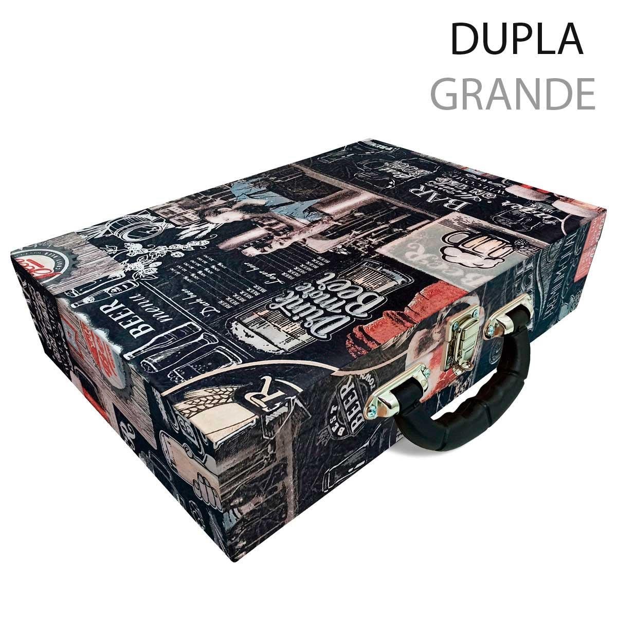 Maleta Dupla Grande Cerveja Com Alça Preta e Espelho - Sob Encomenda