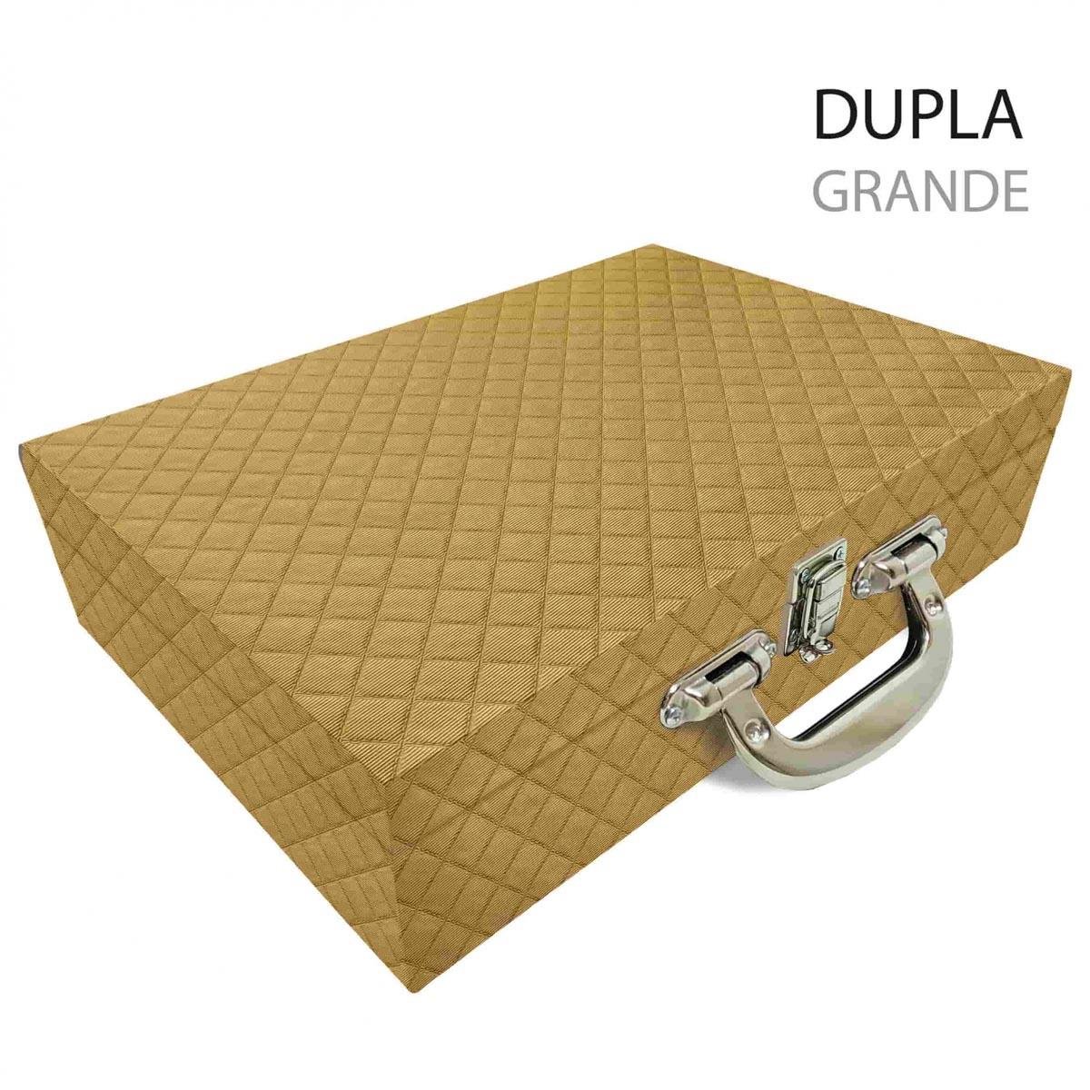Maleta Dupla Grande Dijon Dourado Com Alça Cromada e Imã - Sob Encomenda