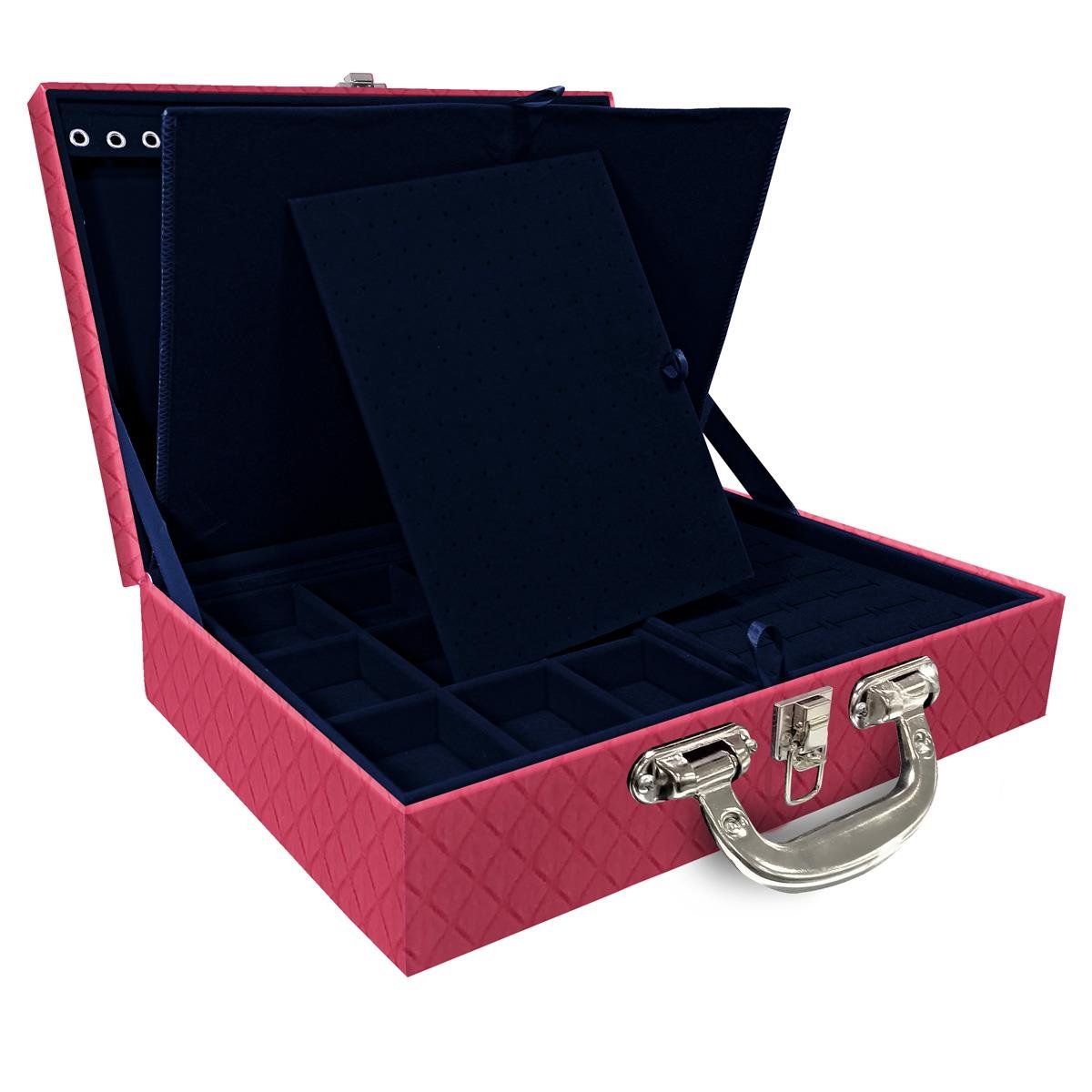 Maleta Dupla Grande Dijon Pink Com Alça Cromada e Imã - Sob Encomenda