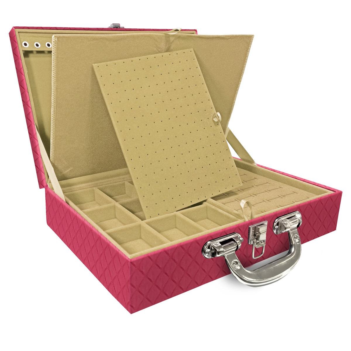Maleta Dupla Grande Dijon Pink Com Alça Cromada e Imã - Sob Encomenda