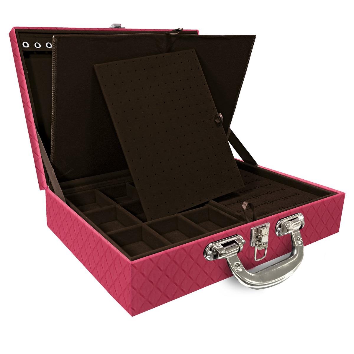 Maleta Dupla Grande Dijon Pink Com Alça Cromada e Imã - Sob Encomenda