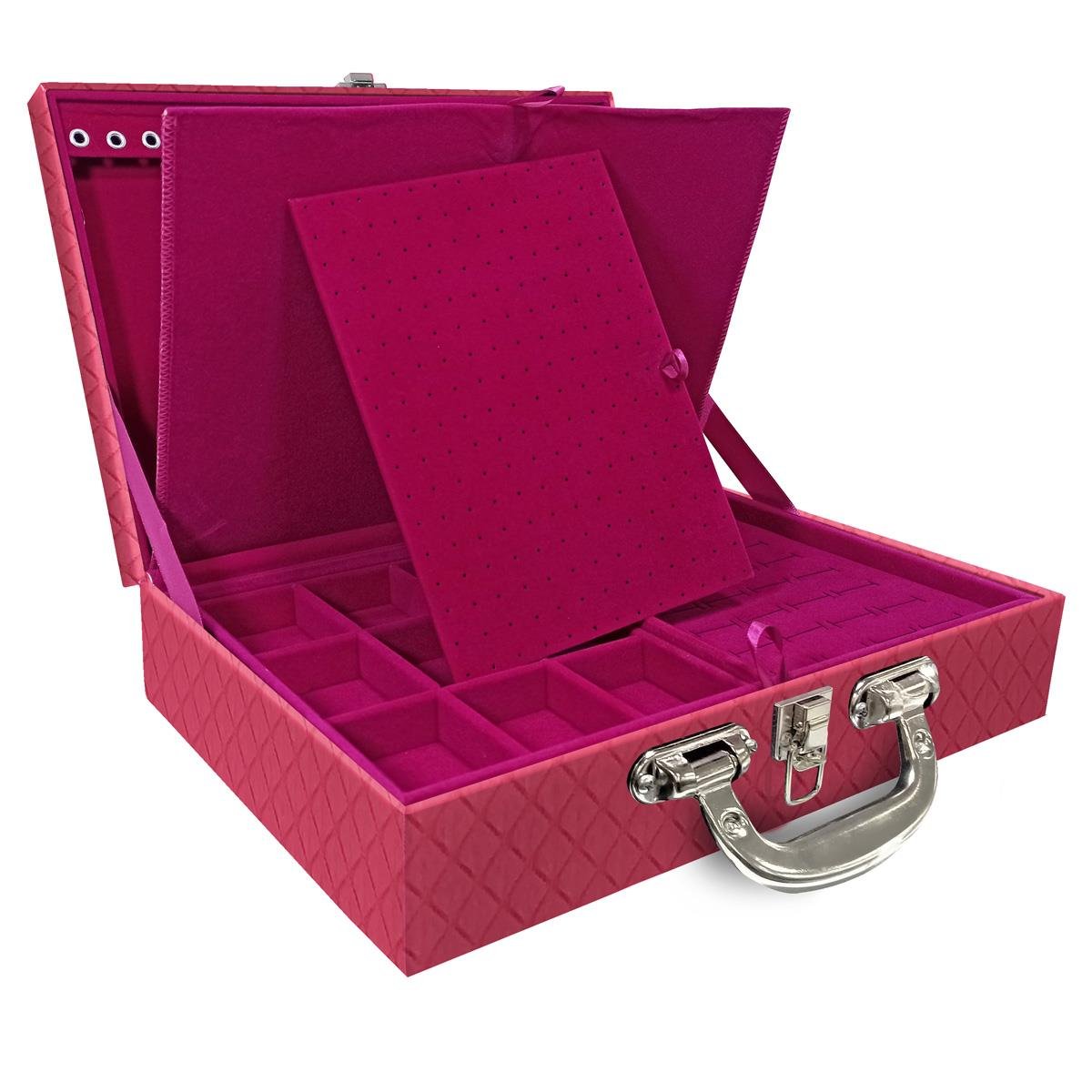 Maleta Dupla Grande Dijon Pink Com Alça Cromada e Imã - Sob Encomenda