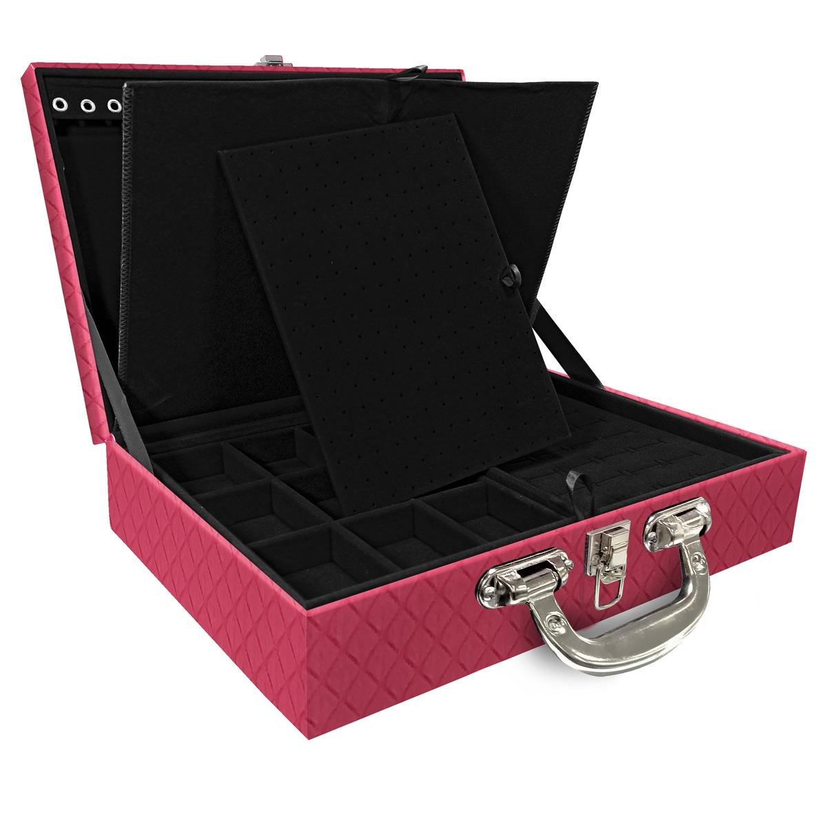 Maleta Dupla Grande Dijon Pink Com Alça Cromada e Imã - Sob Encomenda