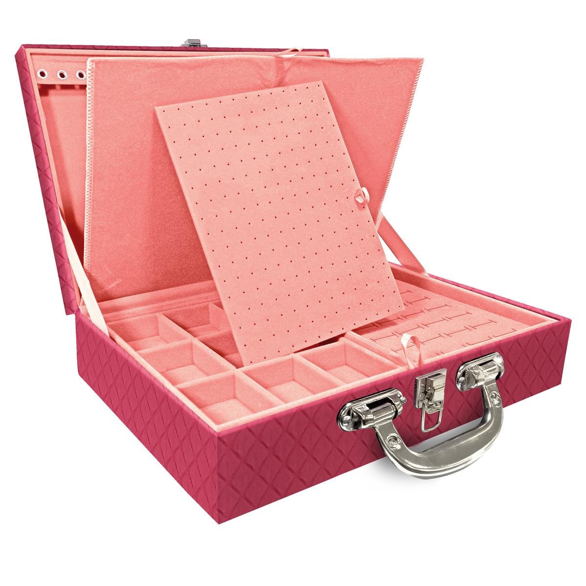 Maleta Dupla Grande Dijon Pink Com Alça Cromada e Imã - Sob Encomenda