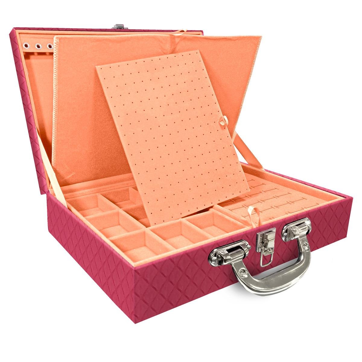 Maleta Dupla Grande Dijon Pink Com Alça Cromada e Imã - Sob Encomenda