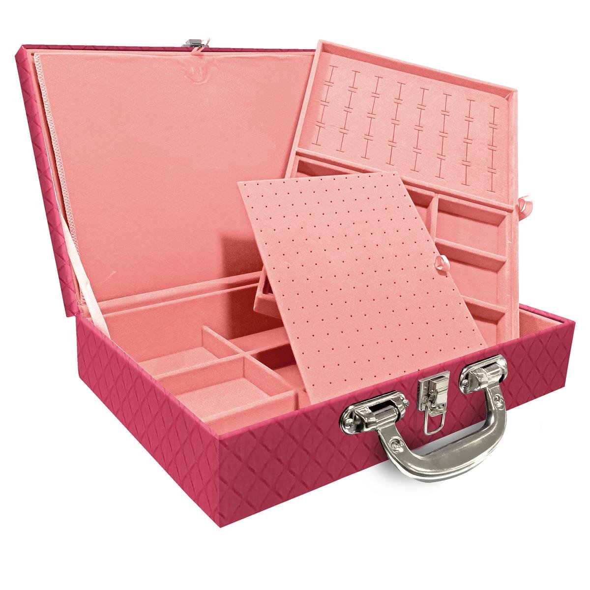 Maleta Dupla Grande Dijon Pink Com Alça Cromada e Imã - Sob Encomenda