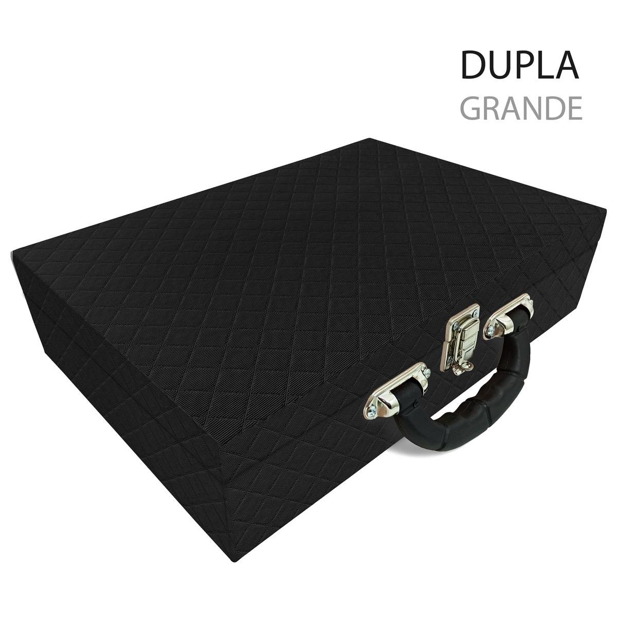 Maleta Dupla Grande Dijon Preto Com Alça Preta e Imã - Sob Encomenda