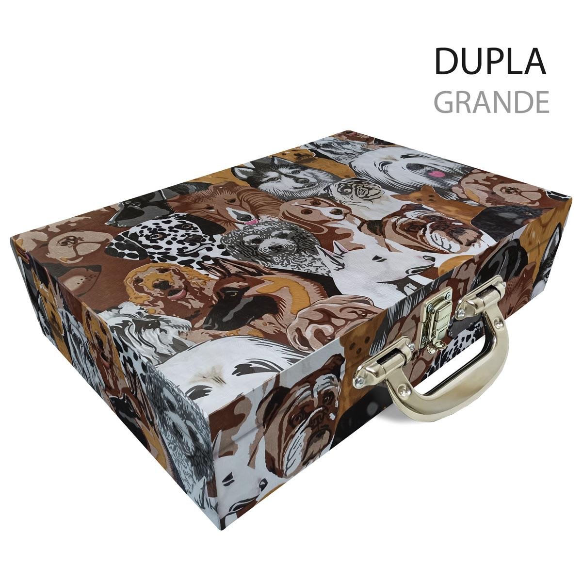 Maleta Dupla Grande Dogs Com Alça Cromada e Espelho - Sob Encomenda