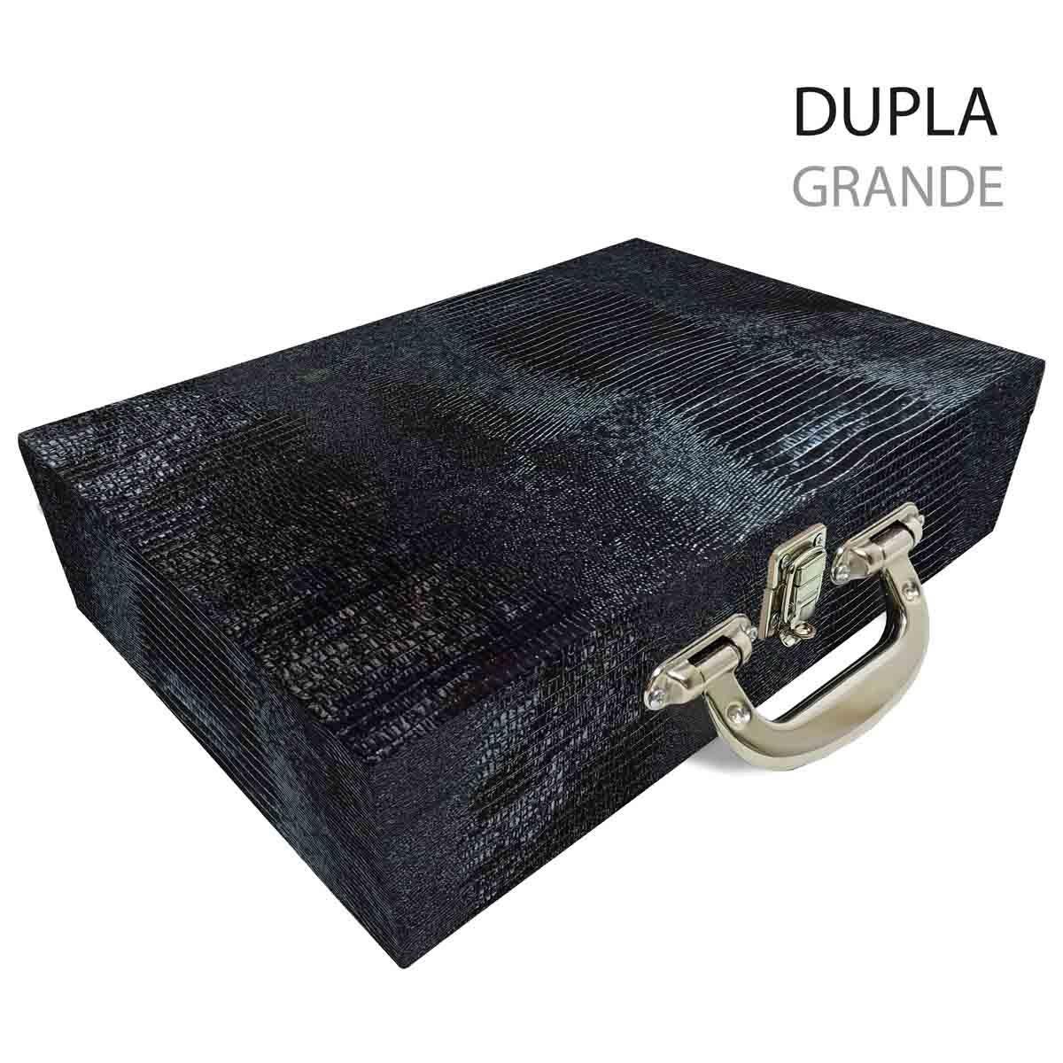 Maleta Dupla Grande Jacaré Com Alça Cromada e Imã - Sob Encomenda
