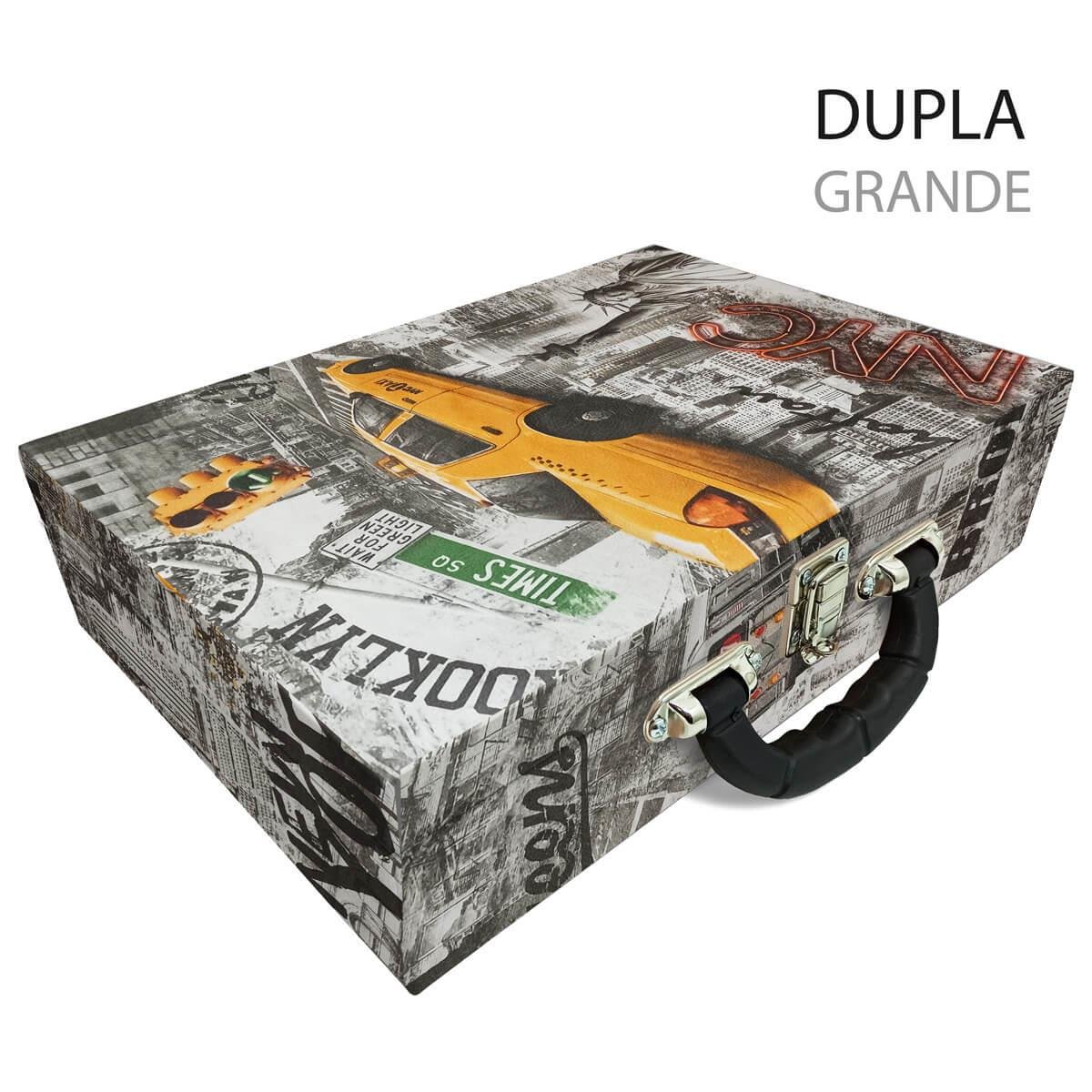 Maleta Dupla Grande New York Táxi Com Alça Cromada e Espelho - Sob Encomenda