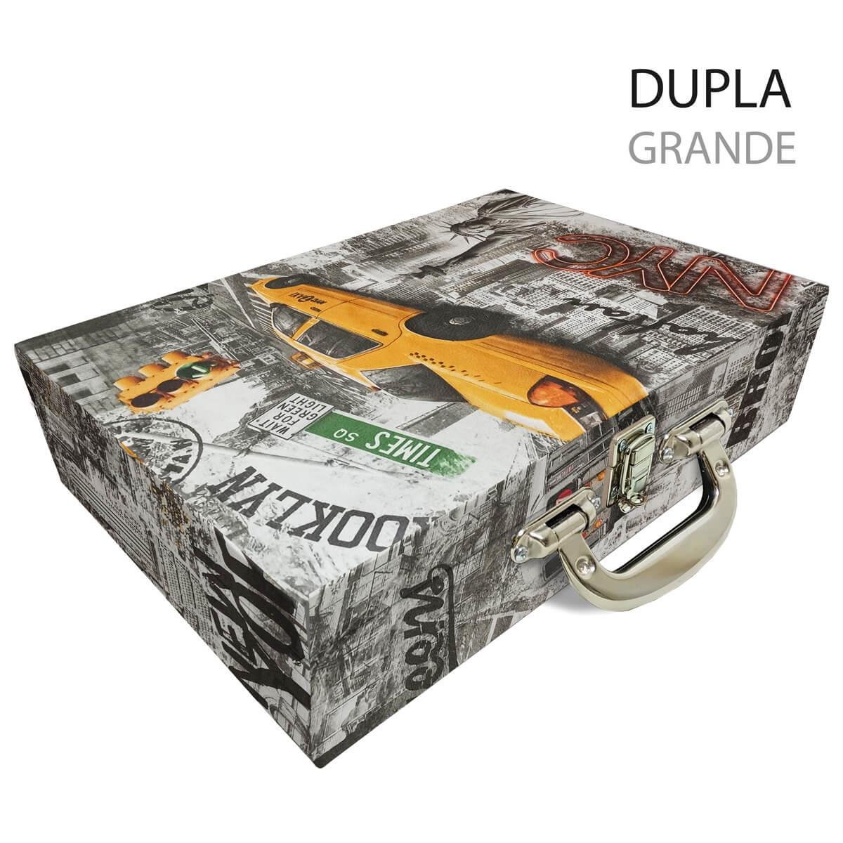 Maleta Dupla Grande New York Táxi Com Alça Cromada e Imã - Sob Encomenda