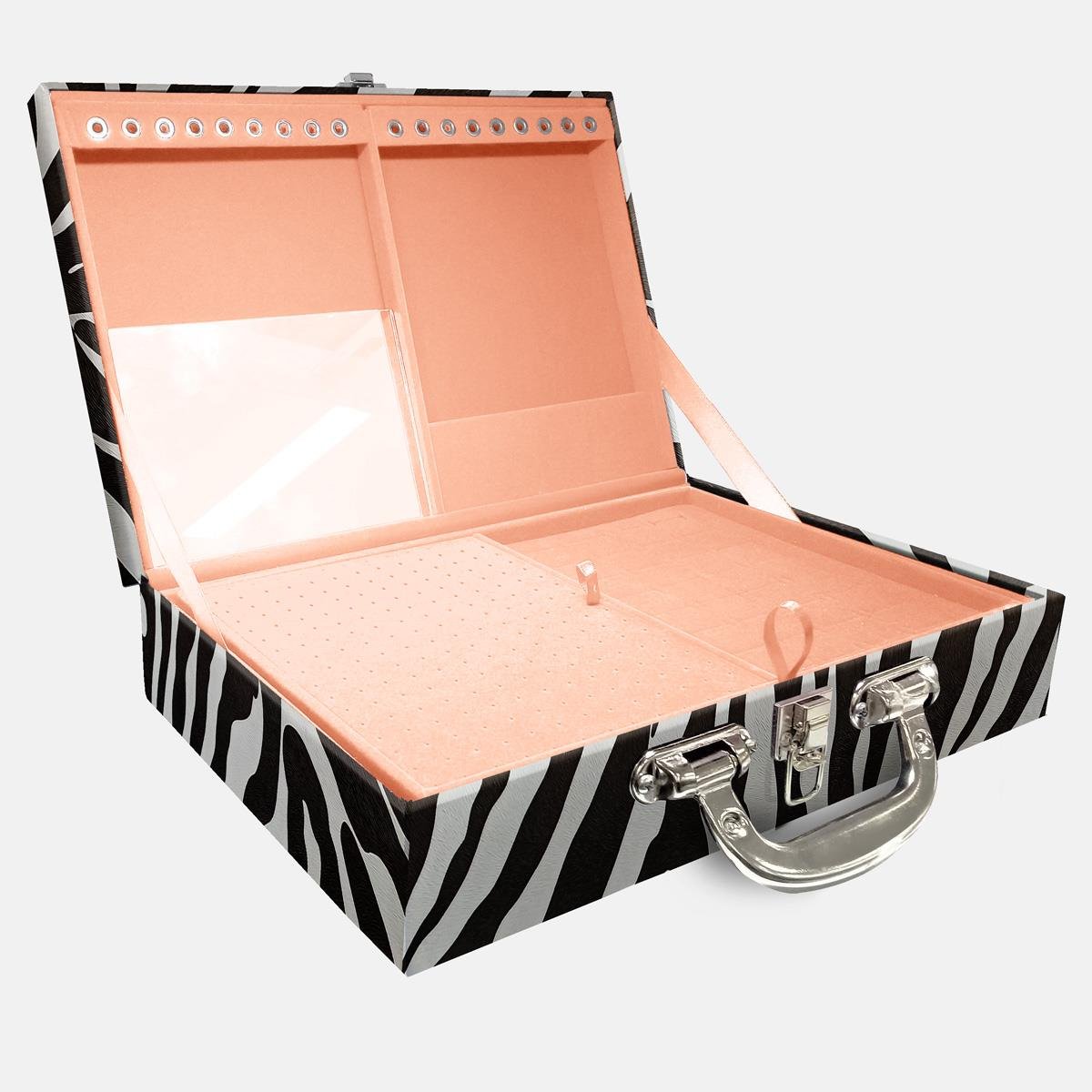 Maleta Dupla Grande Zebra Com Alça Cromada e Espelho - Sob Encomenda