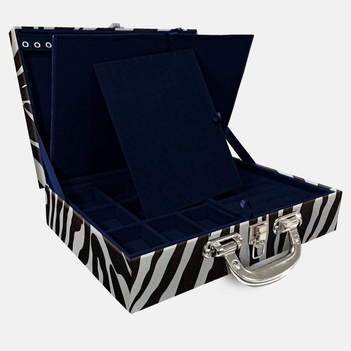 Maleta Dupla Grande Zebra Com Alça Cromada e Imã - Sob Encomenda