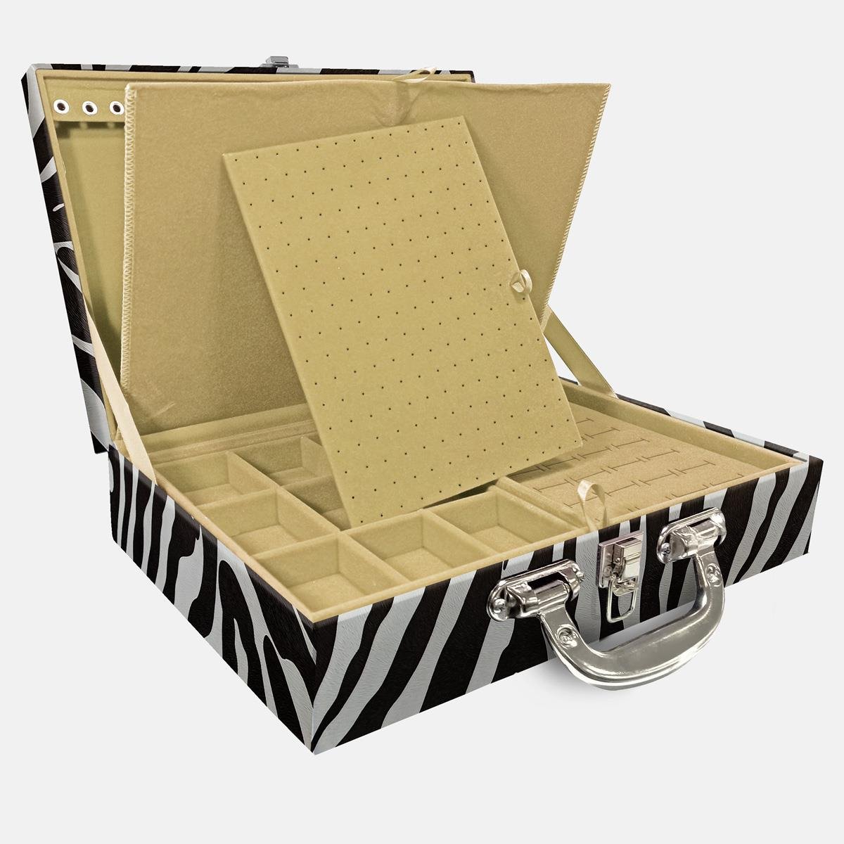 Maleta Dupla Grande Zebra Com Alça Cromada e Imã - Sob Encomenda