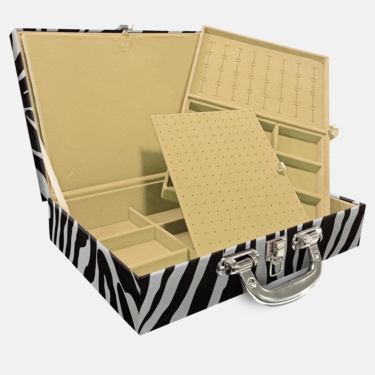 Maleta Dupla Grande Zebra Com Alça Cromada e Imã - Sob Encomenda