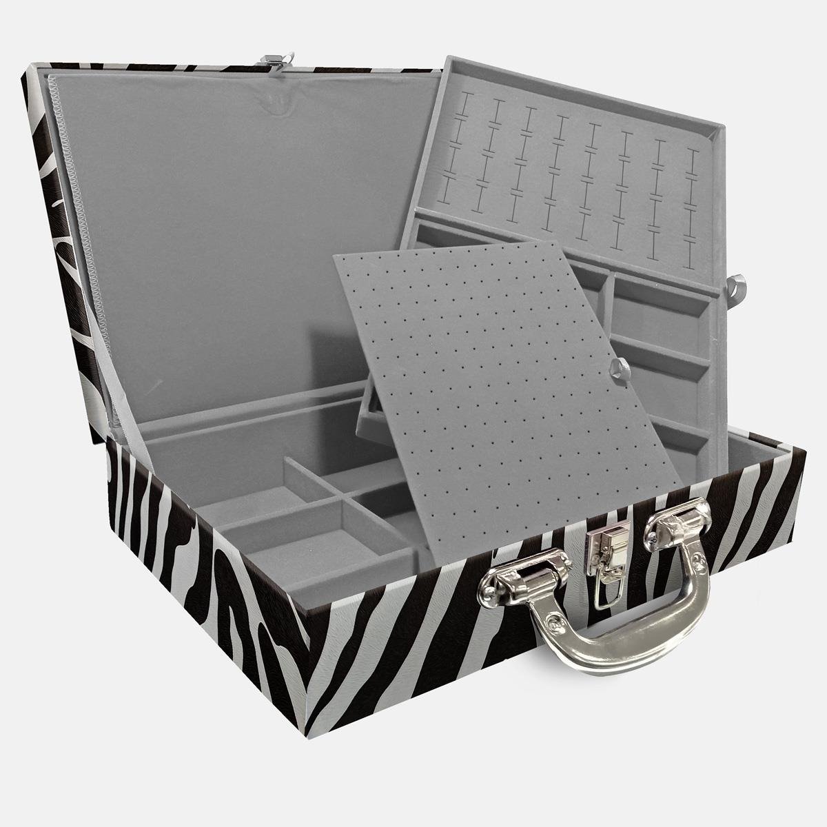 Maleta Dupla Grande Zebra Com Alça Cromada e Imã - Sob Encomenda