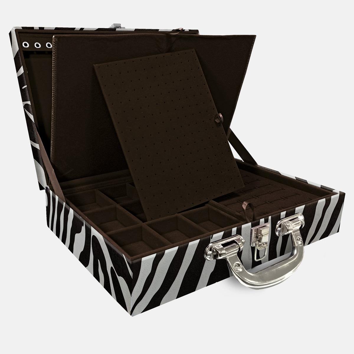 Maleta Dupla Grande Zebra Com Alça Cromada e Imã - Sob Encomenda