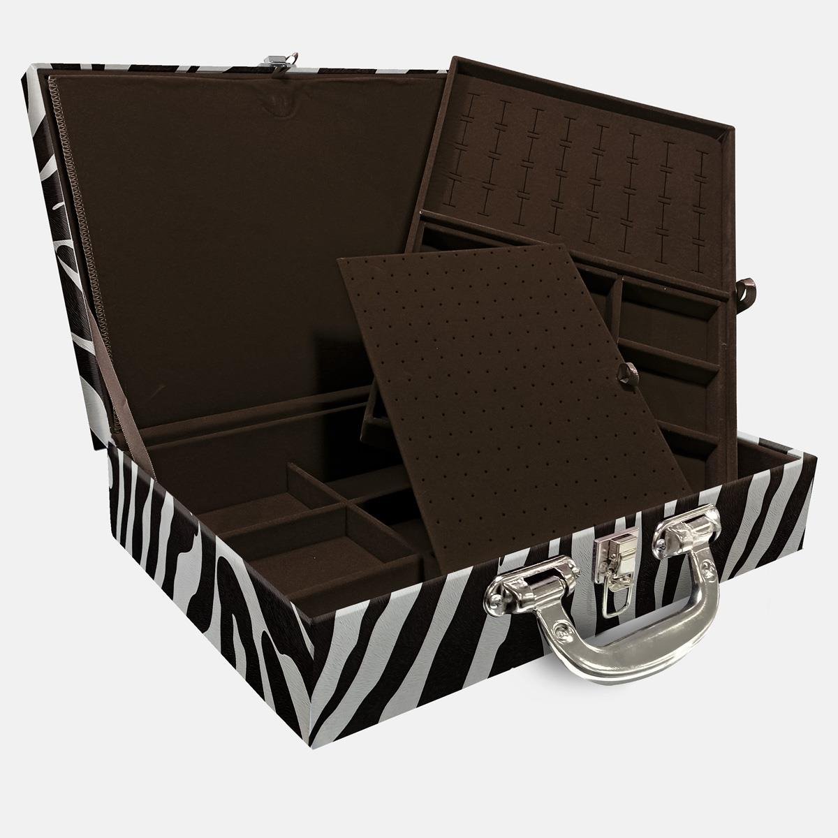 Maleta Dupla Grande Zebra Com Alça Cromada e Imã - Sob Encomenda