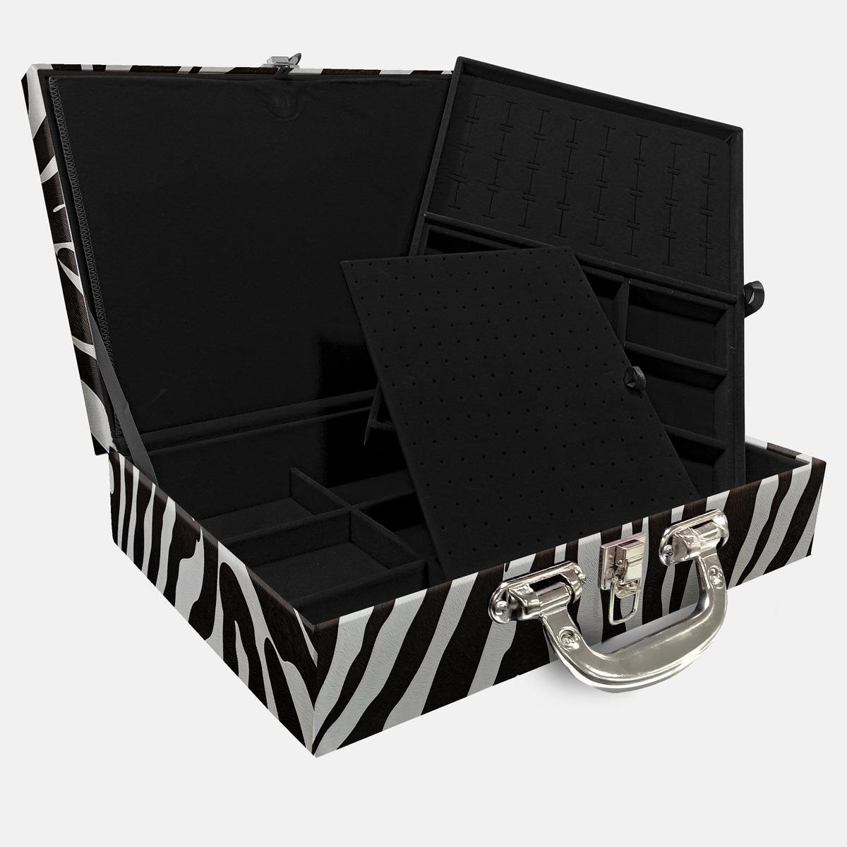 Maleta Dupla Grande Zebra Com Alça Cromada e Imã - Sob Encomenda