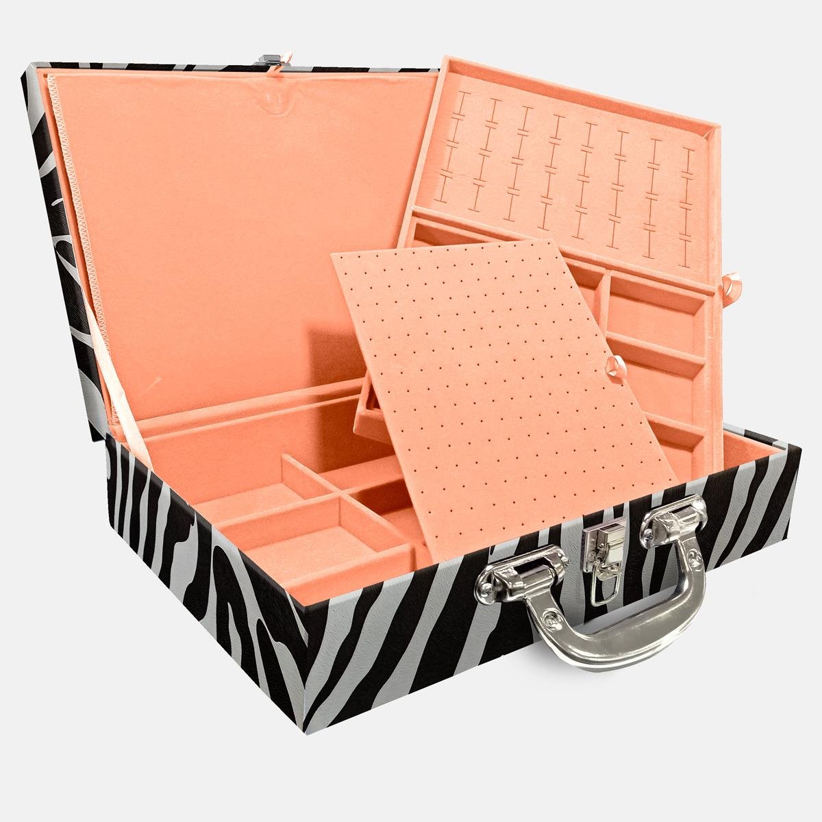 Maleta Dupla Grande Zebra Com Alça Cromada e Imã - Sob Encomenda