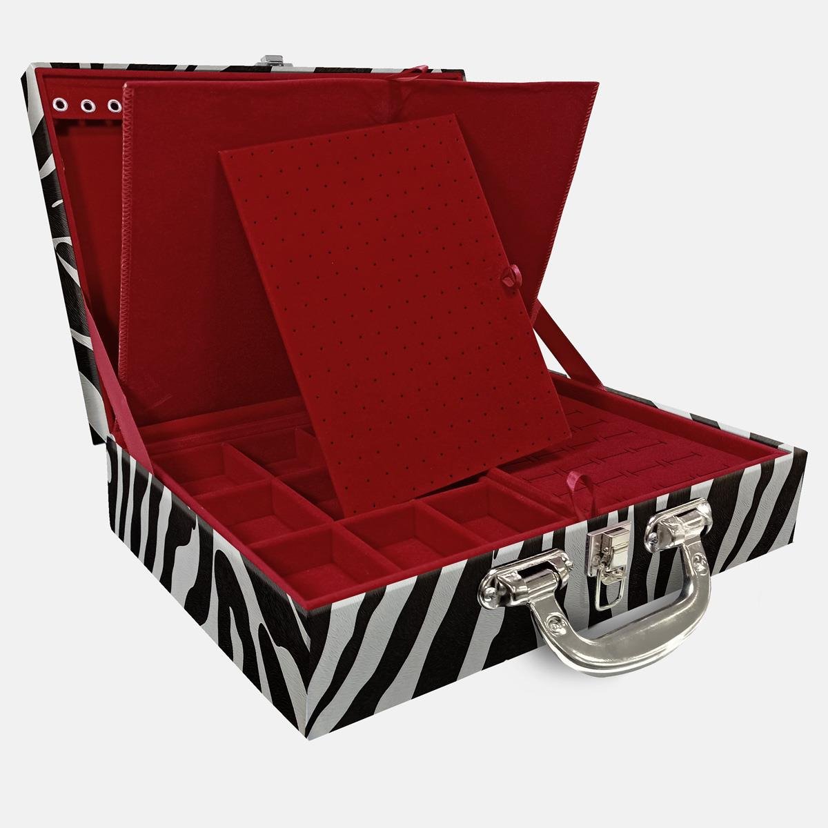 Maleta Dupla Grande Zebra Com Alça Cromada e Imã - Sob Encomenda