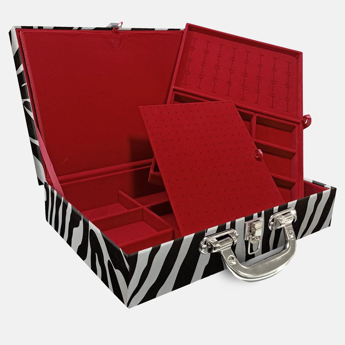 Maleta Dupla Grande Zebra Com Alça Cromada e Imã - Sob Encomenda