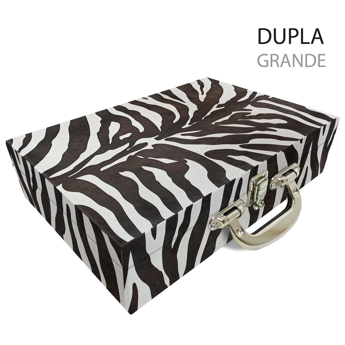 Maleta Dupla Grande Zebra Com Alça Cromada e Imã - Sob Encomenda