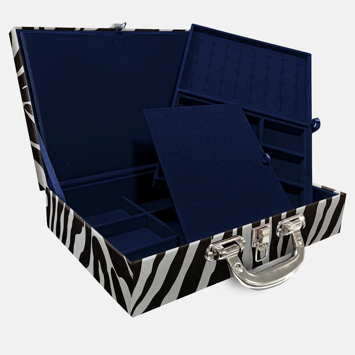 Maleta Dupla Grande Zebra Com Alça Cromada e Imã - Sob Encomenda