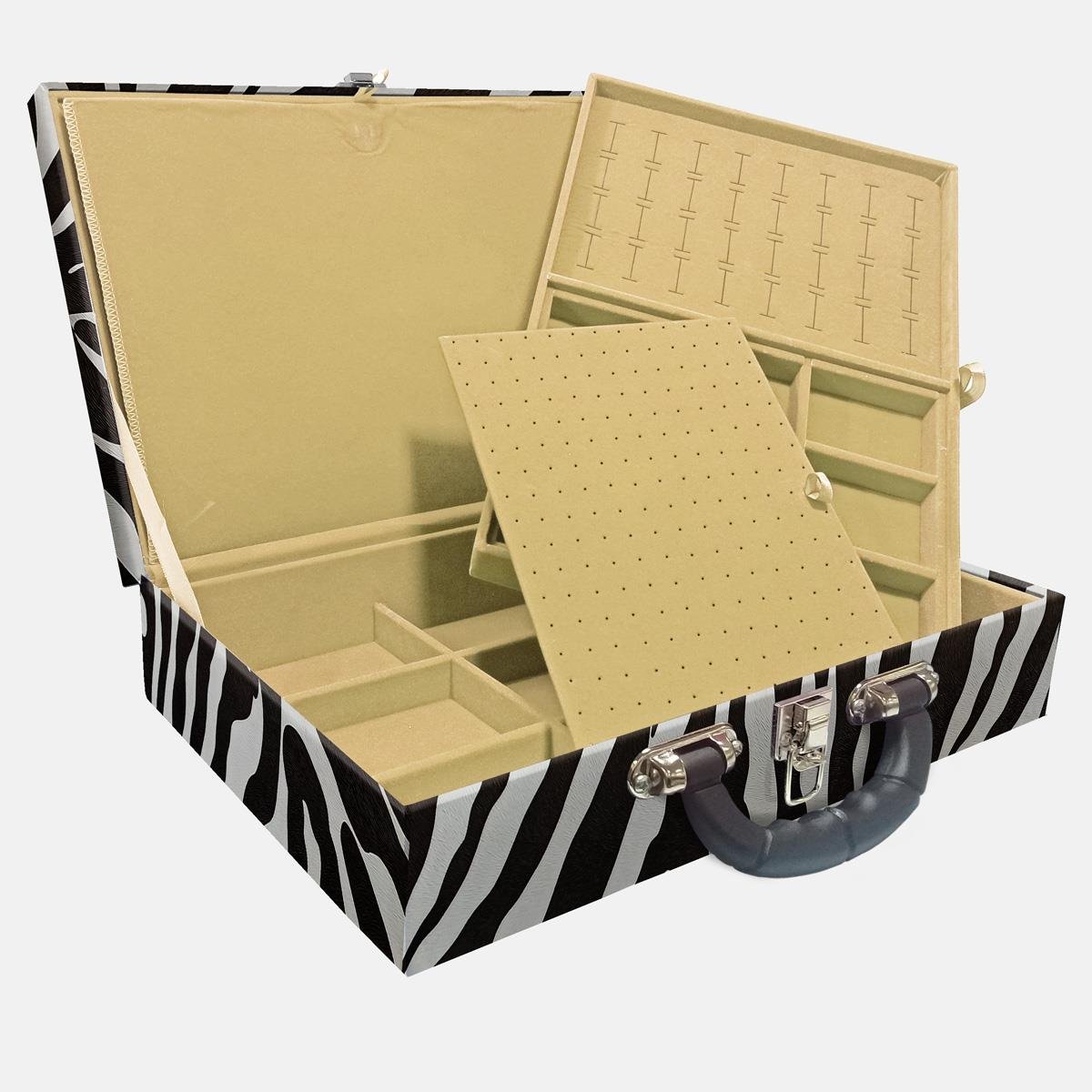 Maleta Dupla Grande Zebra Com Alça Preta e Imã - Sob Encomenda