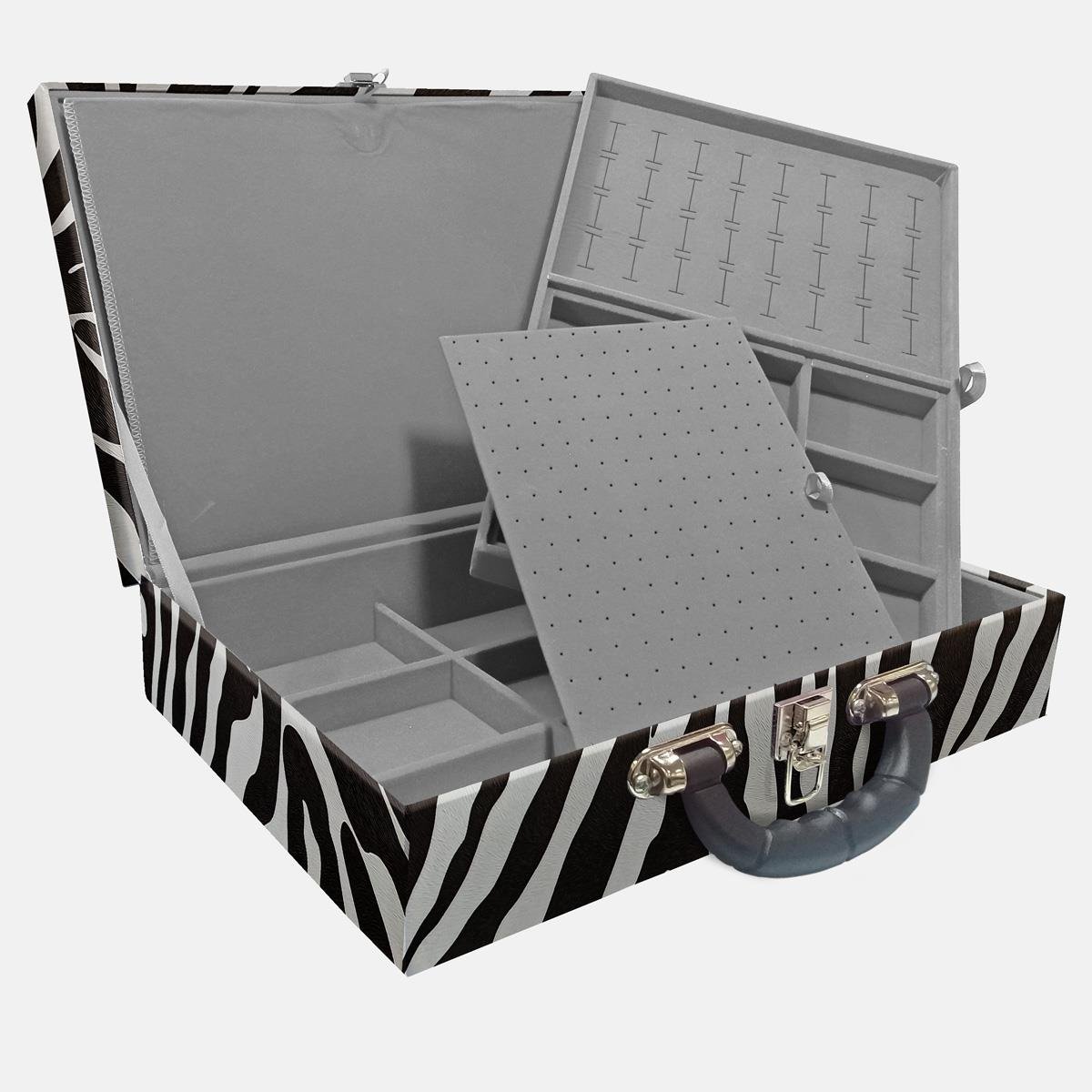 Maleta Dupla Grande Zebra Com Alça Preta e Imã - Sob Encomenda