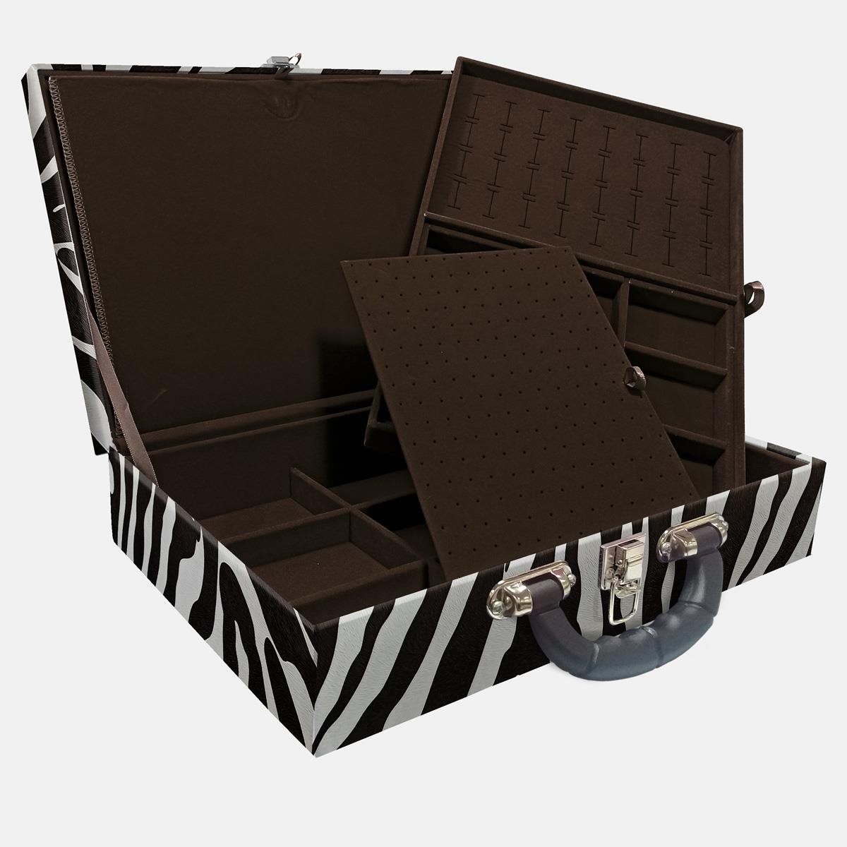 Maleta Dupla Grande Zebra Com Alça Preta e Imã - Sob Encomenda
