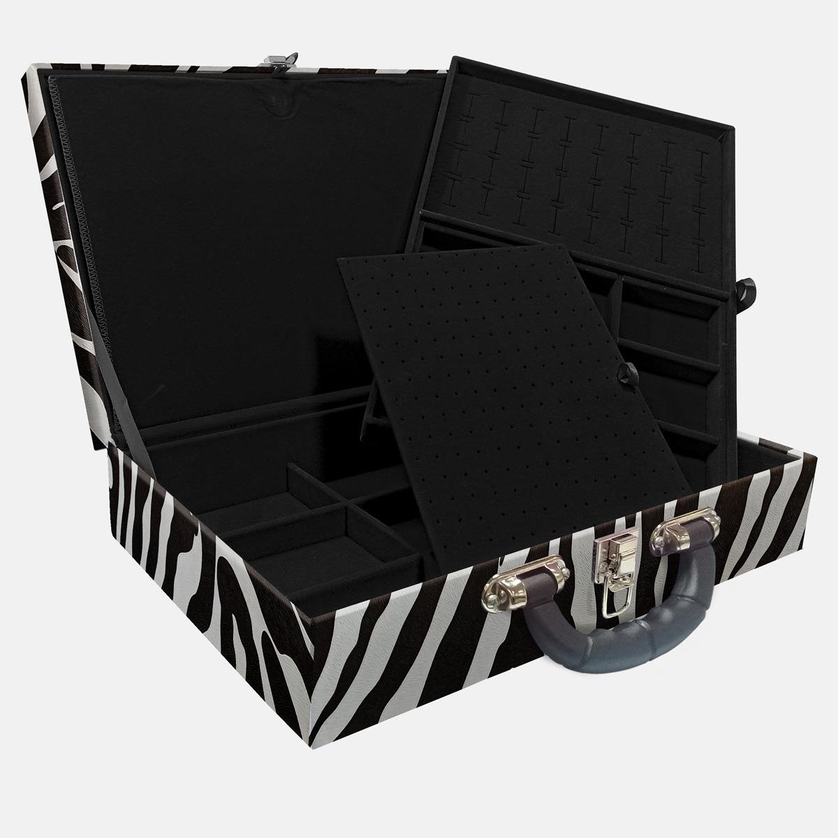 Maleta Dupla Grande Zebra Com Alça Preta e Imã - Sob Encomenda