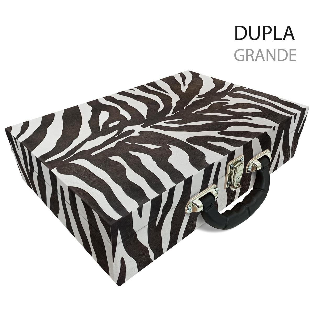 Maleta Dupla Grande Zebra Com Alça Preta e Imã - Sob Encomenda